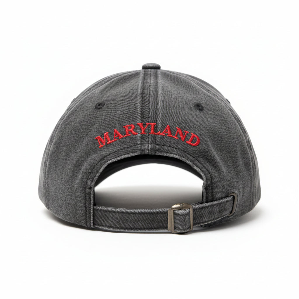 Maryland Crab Embroidered Baseball Cap (Dark Grey)