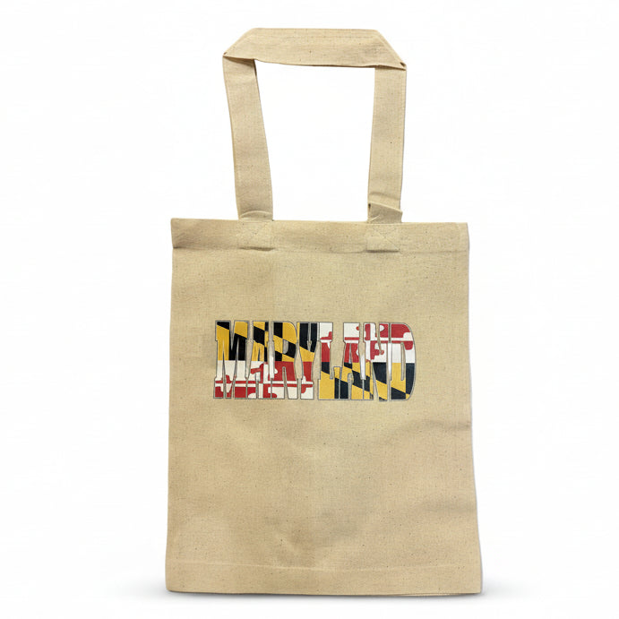 Maryland Flag Dog Tote Bag – Canvas Reusable Shopping Bag Cute Puppy Design