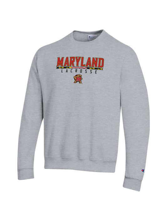 Champion University of Maryland Lacrosse Sports Crewneck (Grey)