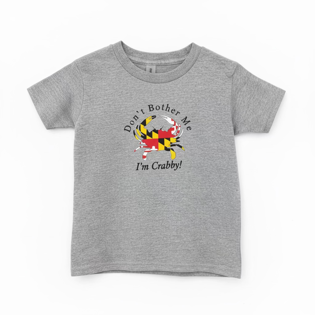 Maryland Flag Crab Youth T-Shirt “Don’t Bother Me I’m Crabby”
