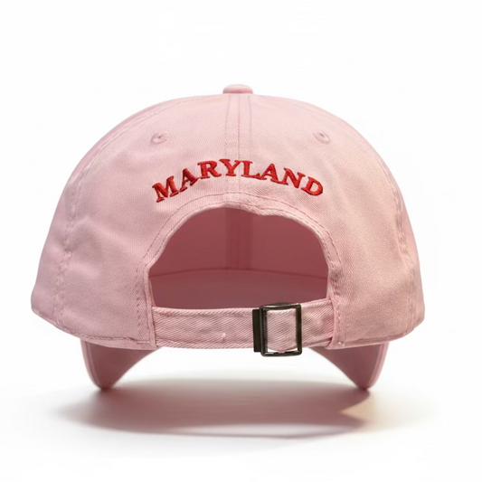 Maryland Crab Embroidered Baseball Cap Pink