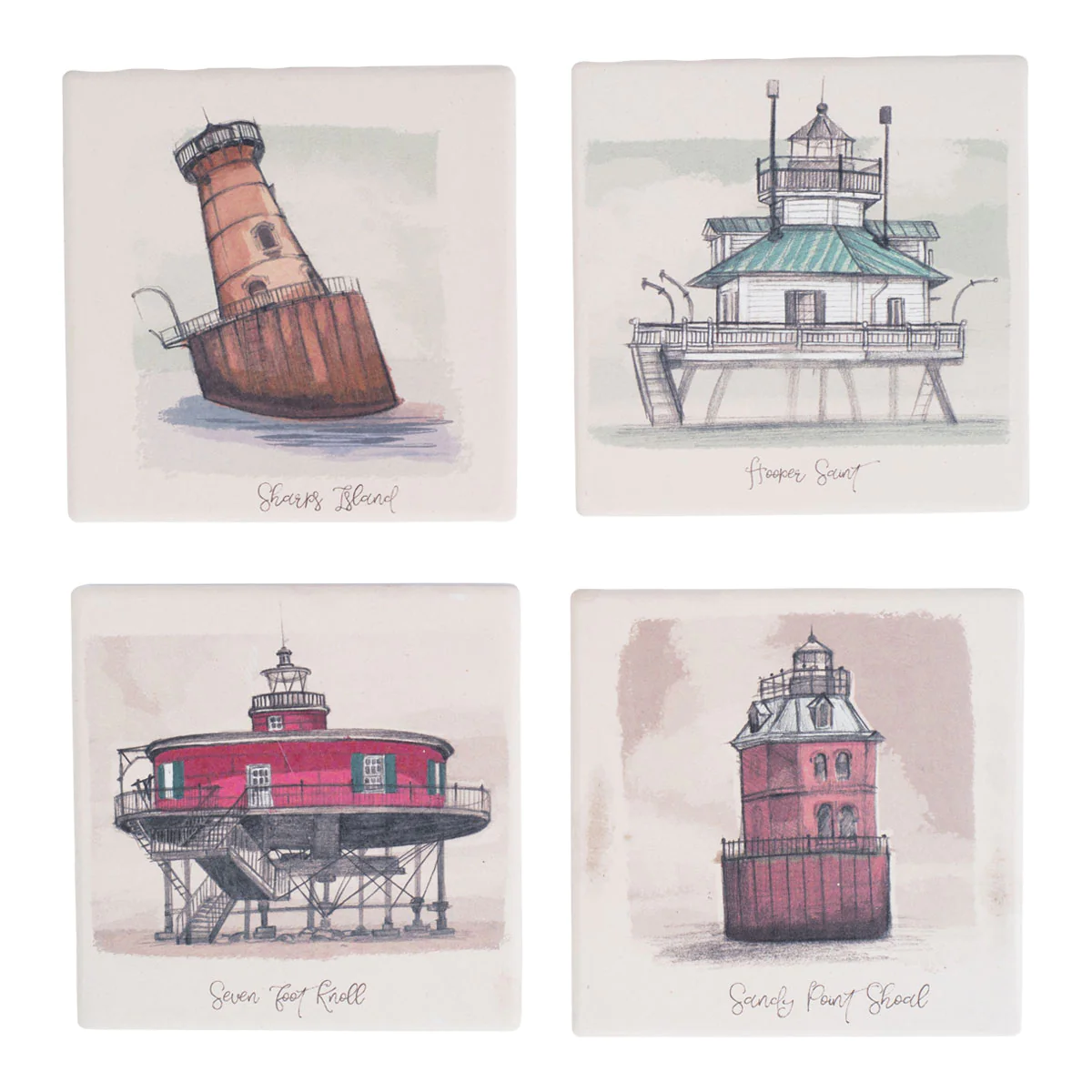 maryland-chesapeake-lighthouses-ceramic-coaster-set