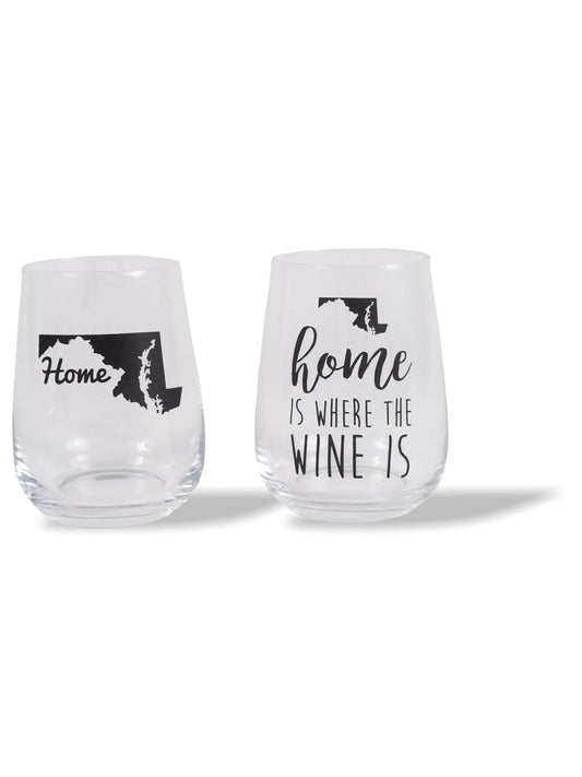 Maryland Silhouette Wine Glass Set