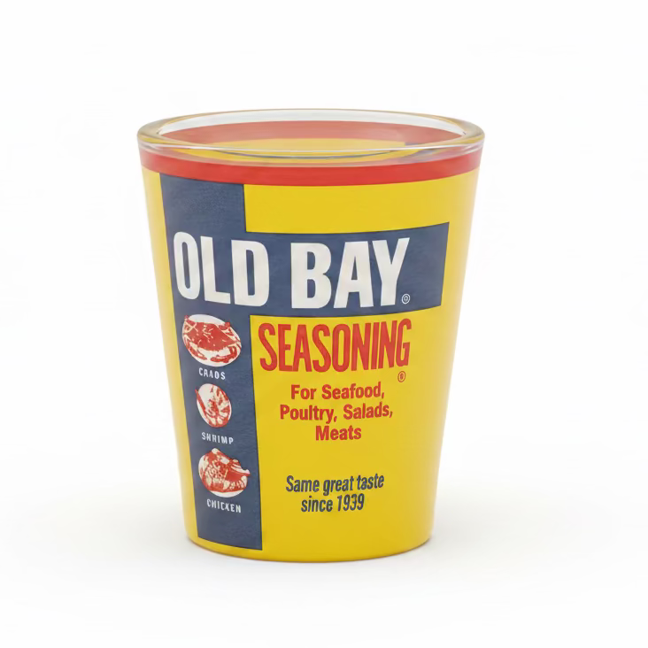 Old Bay Shot Glass 2 oz | Frosted Glass Made in USA