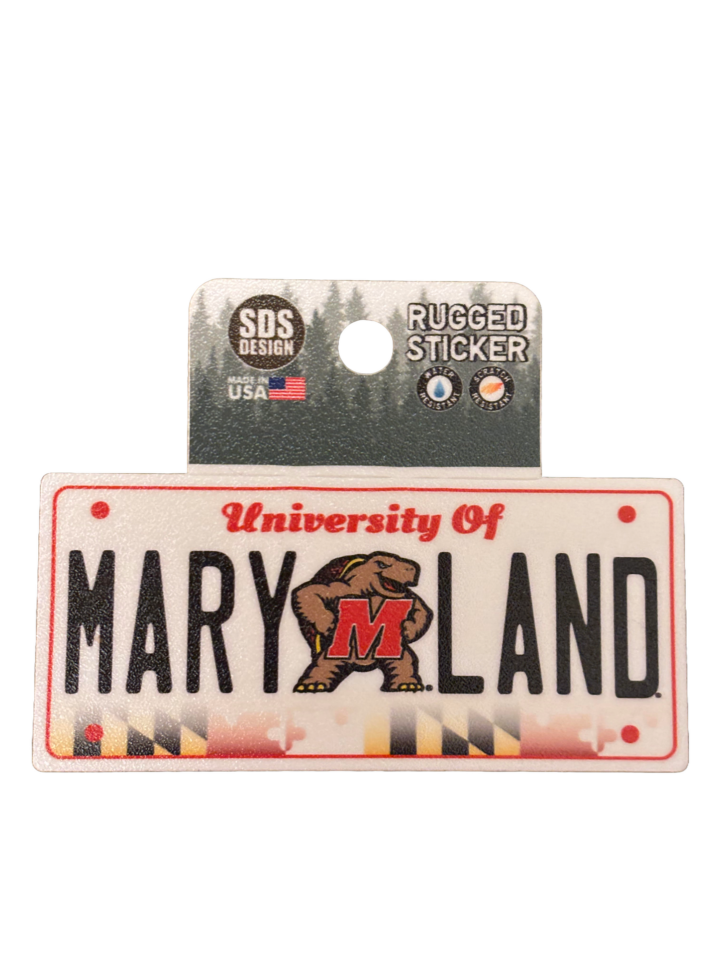 University of Maryland License Plate Rugged Sticker