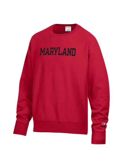 Champion Embroidered Maryland Crewneck (Red)
