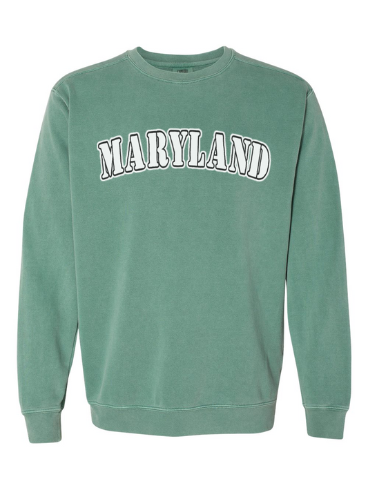 maryland-plain-text-comfort-colors-crewneck-light-green