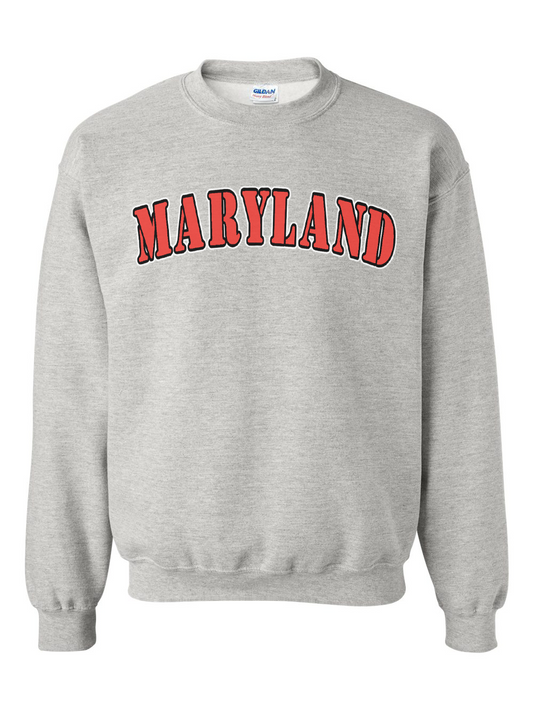 maryland-gifts-red-plain-text-crewneck-sweater-ash-grey