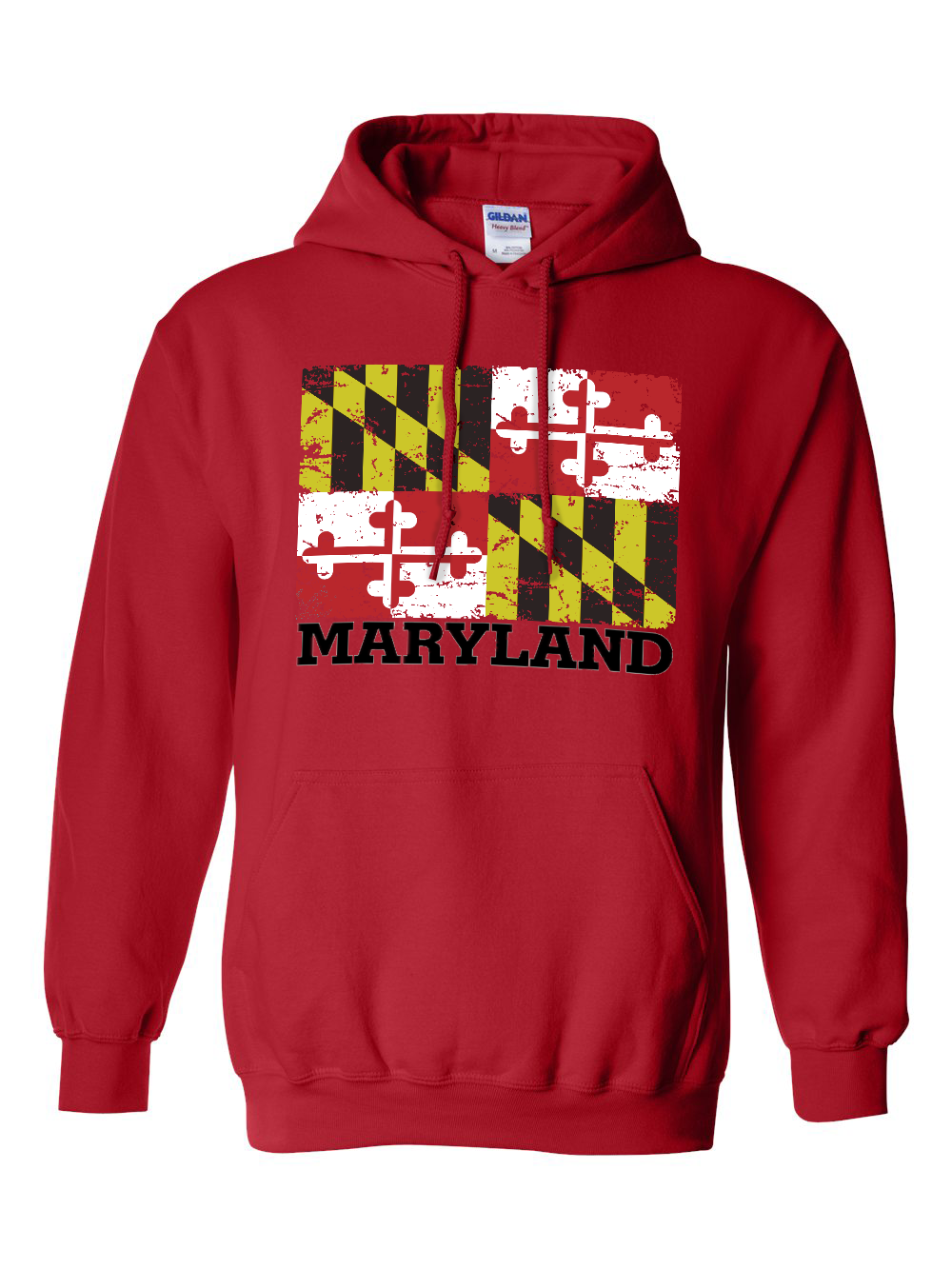 Maryland Rugged Flag Hoodie Red Maryland Gifts