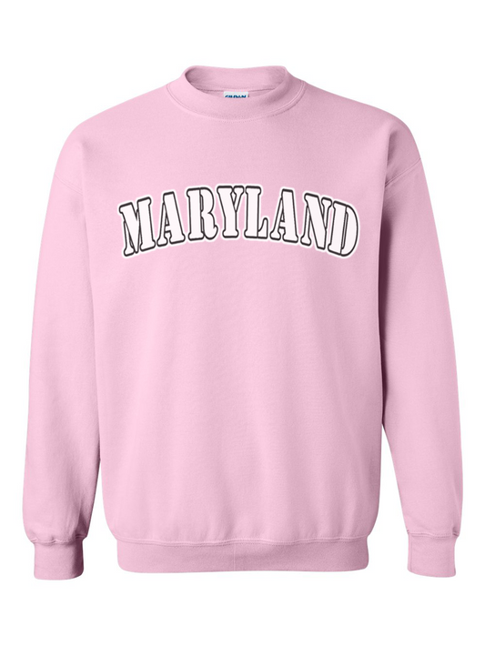 maryland-gifts-white-plain-text-crewneck-sweater-light-pink