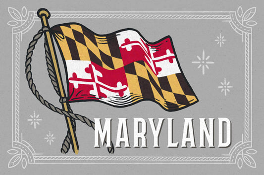 Maryland Waving State Flag Postcard | Maryland Souvenir