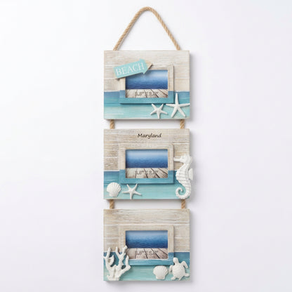 Maryland Beach Hanging 3-Photo Frame | Coastal Maryland Décor
