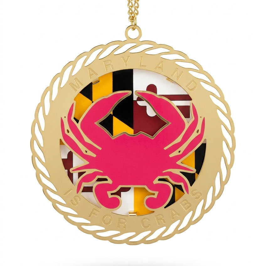 Maryland Flag Red Crab Christmas Ornament | Maryland Souvenir