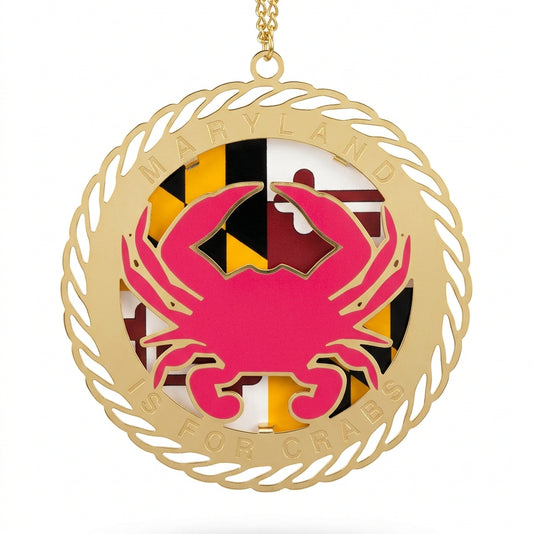 Maryland Flag Red Crab Christmas Ornament | Maryland Souvenir