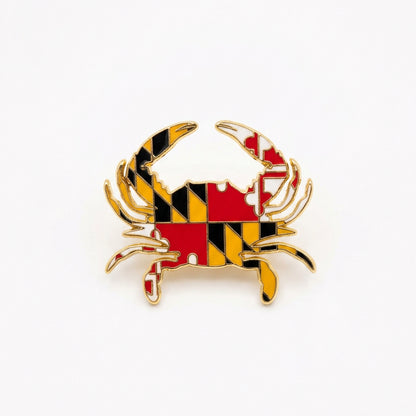 Maryland Flag Crab Lapel Pin 3/4" x  5/8"| Maryland Souvenir