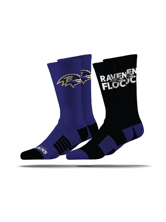 Baltimore Ravens Premier Knit Crew Socks (2 Pack)