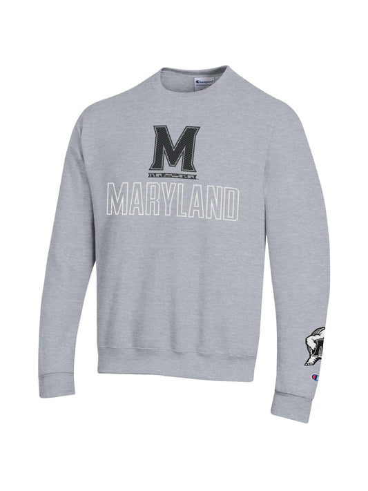 Champion University of Maryland Logo Crewneck Sweatshirt (Grey)