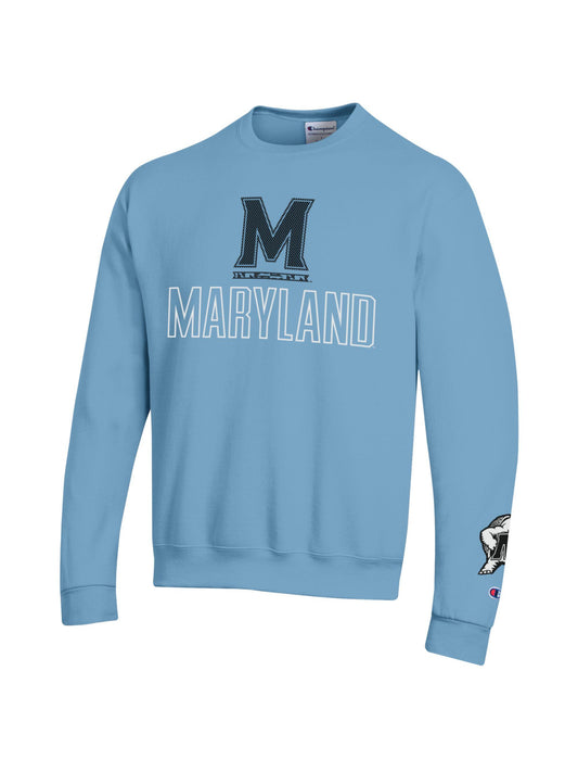 Champion University of Maryland Logo Crewneck Sweatshirt (Light Blue)