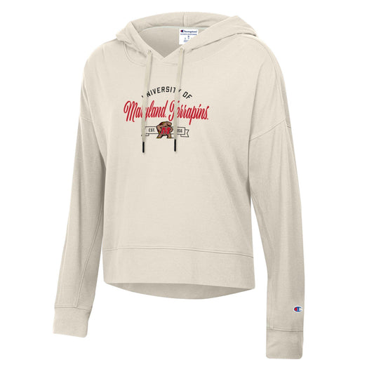 Champion Women's Maryland Terrapins Cropped Fleece Hoodie | Official UMD Hoodie