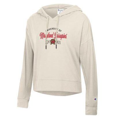 Champion Women's Maryland Terrapins Cropped Fleece Hoodie | Official UMD Hoodie