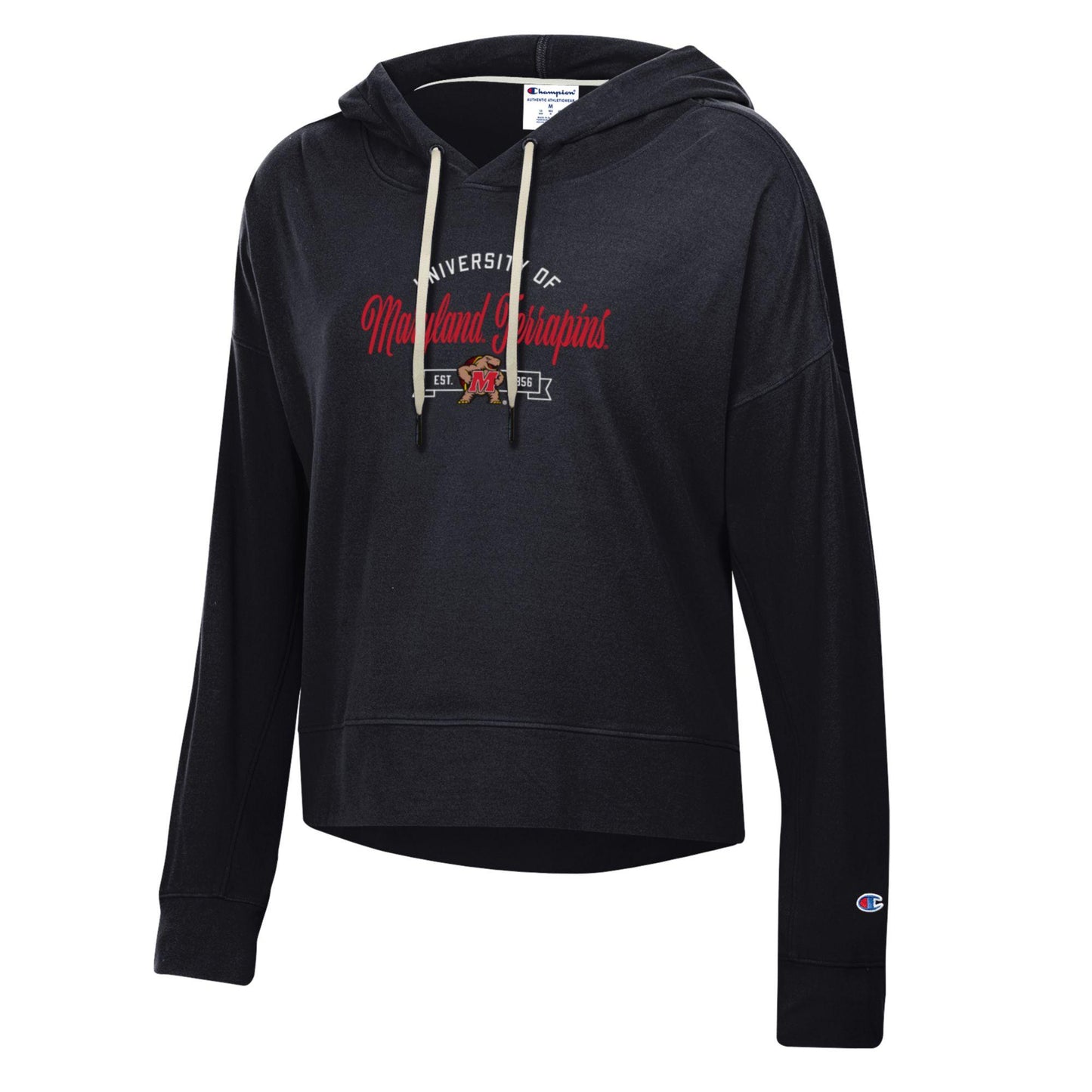 Champion Women's Maryland Terrapins Cropped Fleece Hoodie | Official UMD Hoodie