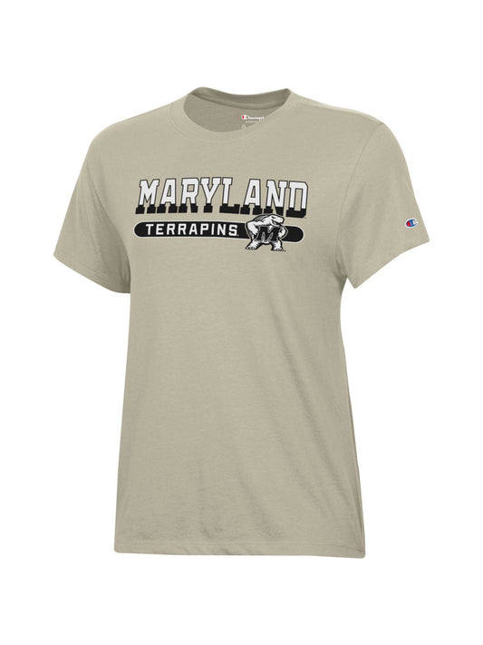 Champions University of Maryland Terrapins Women's Spirit Shirt (Beige)