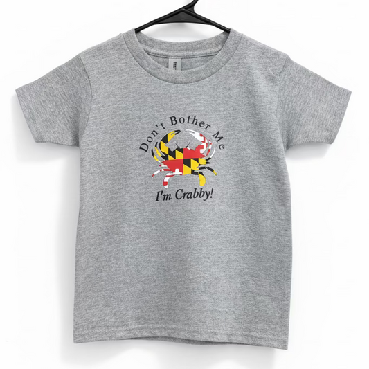Maryland Flag Crab Youth T-Shirt | “Don’t Bother Me I’m Crabby” Funny Kids Tee