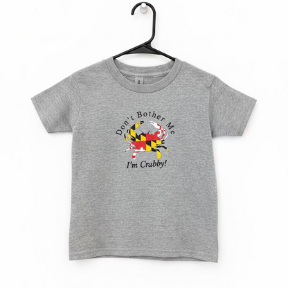 Maryland Flag Crab Youth T-Shirt | “Don’t Bother Me I’m Crabby” Funny Kids Tee