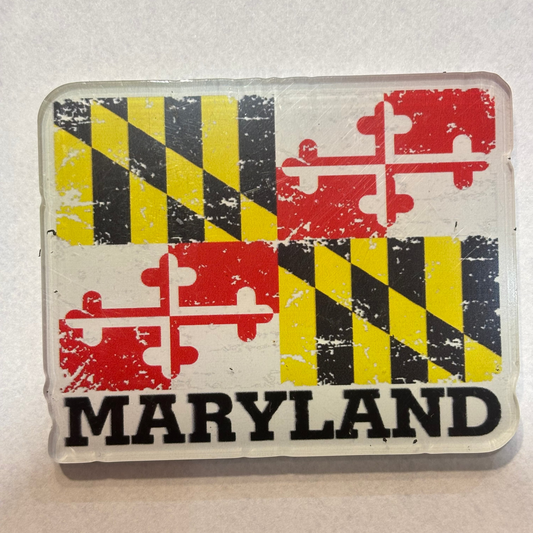Maryland Flag Magnet 2.4 in x 1.9 in | Maryland State Refrigerator Magnet Souvenir