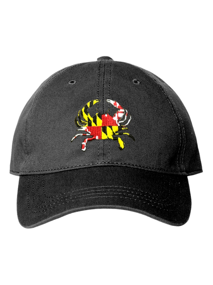 Maryland Crab Embroidered Baseball Cap (Dark Grey)