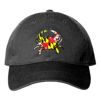 Maryland Crab Embroidered Baseball Cap (Dark Grey)