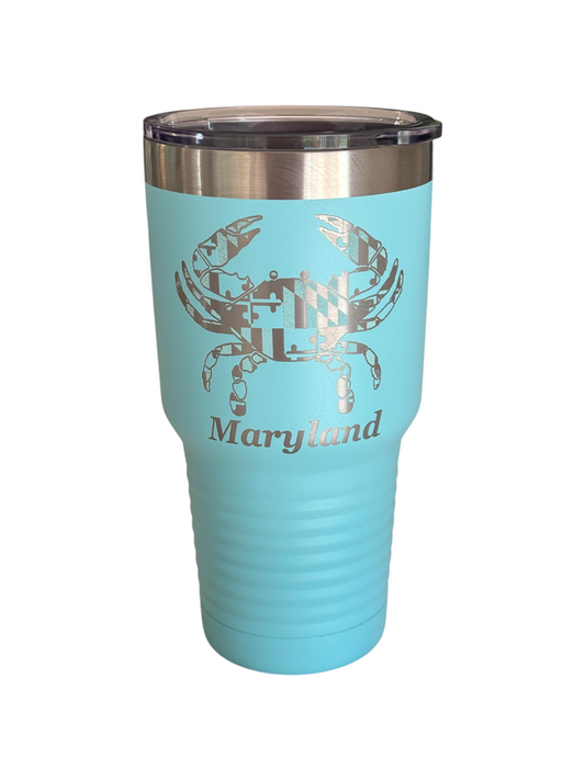 Maryland Crab Flag Tumbler (Light Blue)