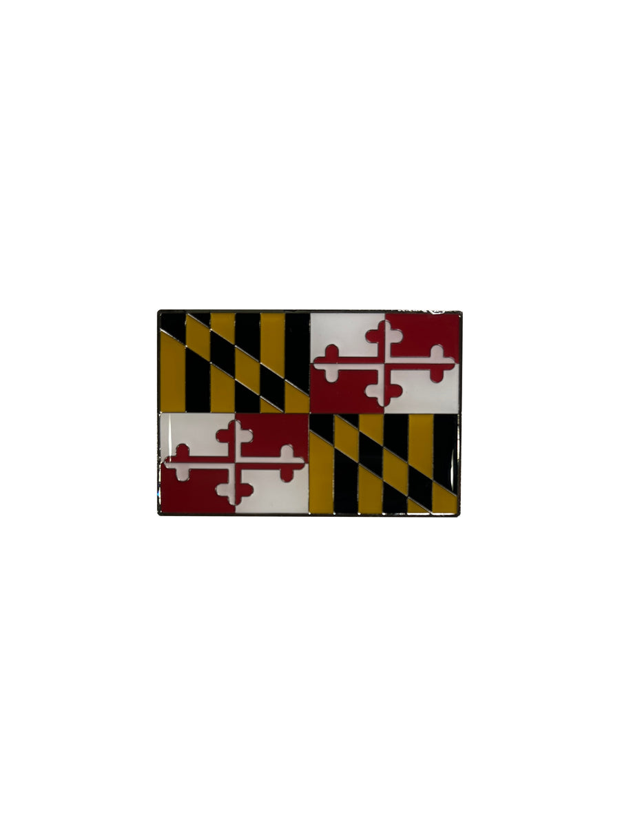 Maryland Flag refrigerator magnet in black gold red and white