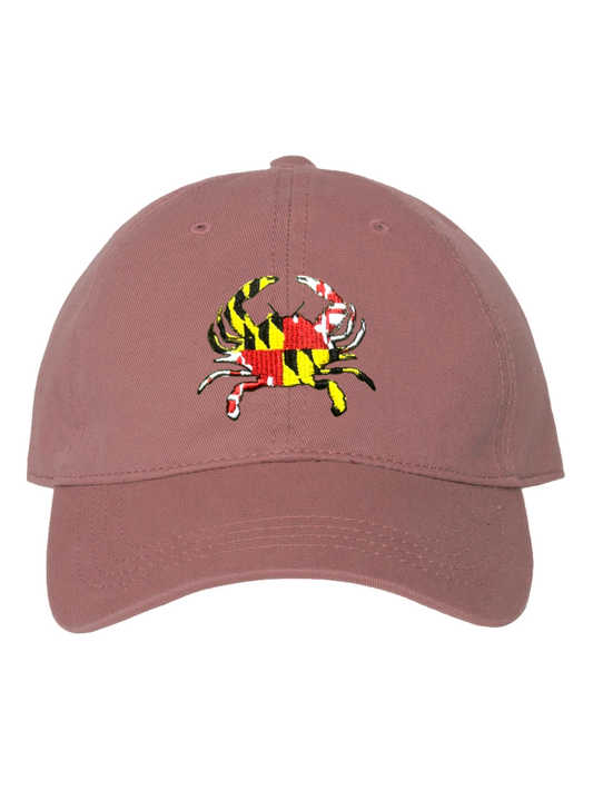 Maryland Crab Embroidered Baseball Cap (Brick)
