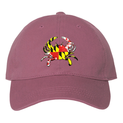 Maryland Crab Embroidered Baseball Cap (Plum)