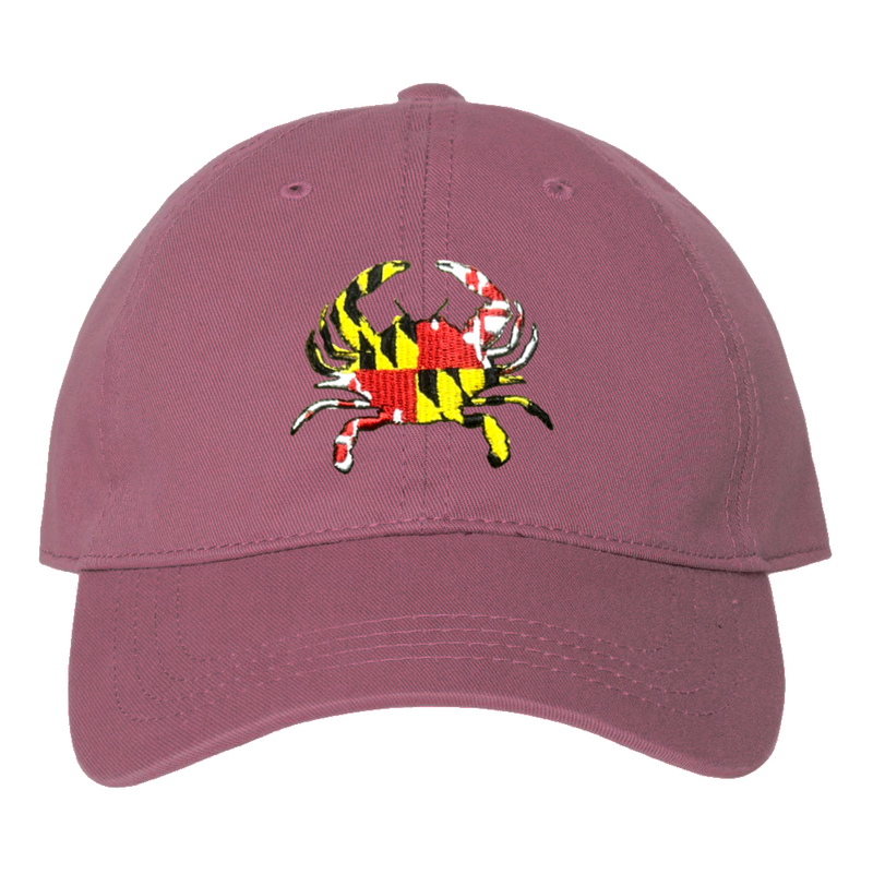 Maryland Crab Embroidered Baseball Cap (Plum)