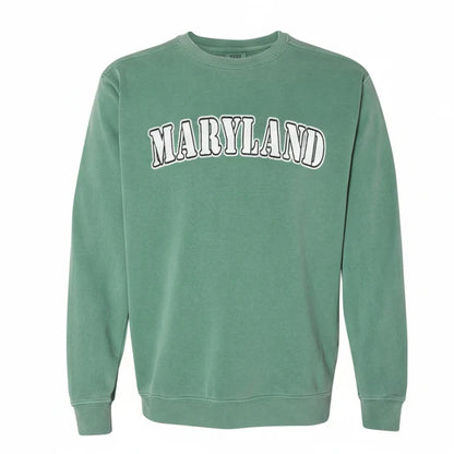 Maryland Gifts Plain Text Comfort Colors Crewneck (Light Green)
