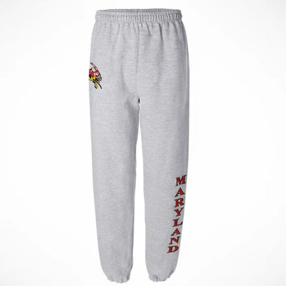 Maryland Flag Small Crab Sweatpants (Grey)