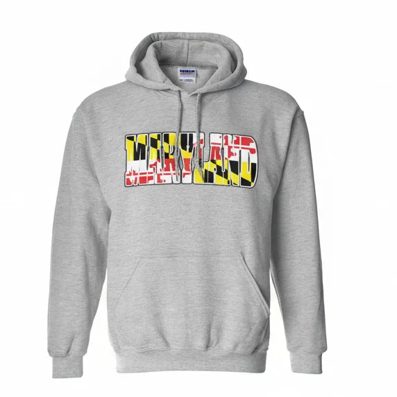Maryland Flag Letter Hoodie (Grey)