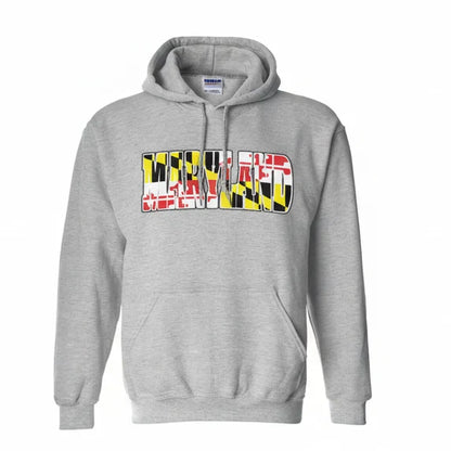 Maryland Flag Letter Hoodie (Grey)