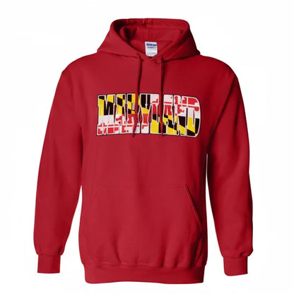 Maryland Flag Letter Hoodie (Red)