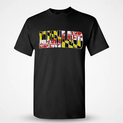 Maryland Flag Letter T-Shirt (Black)