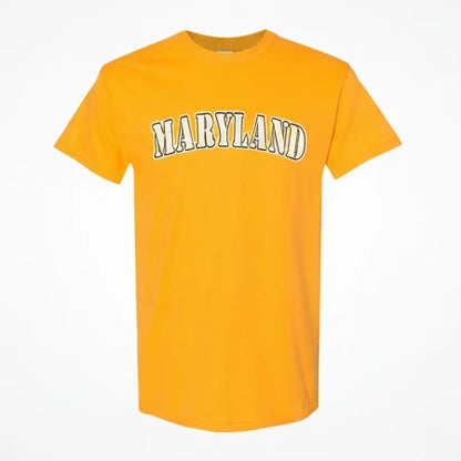 Maryland Gifts Maryland White Plain Text T-Shirt (Yellow)
