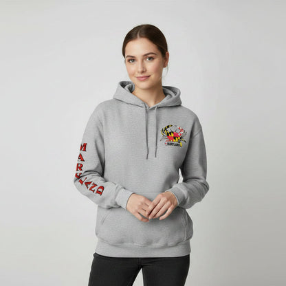Maryland Crab Hoodie Grey | Maryland Sleeve Design Sweatshirt