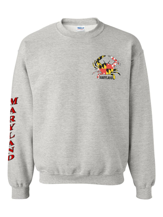 Maryland Crab Crewneck Sweatshirt (Grey)