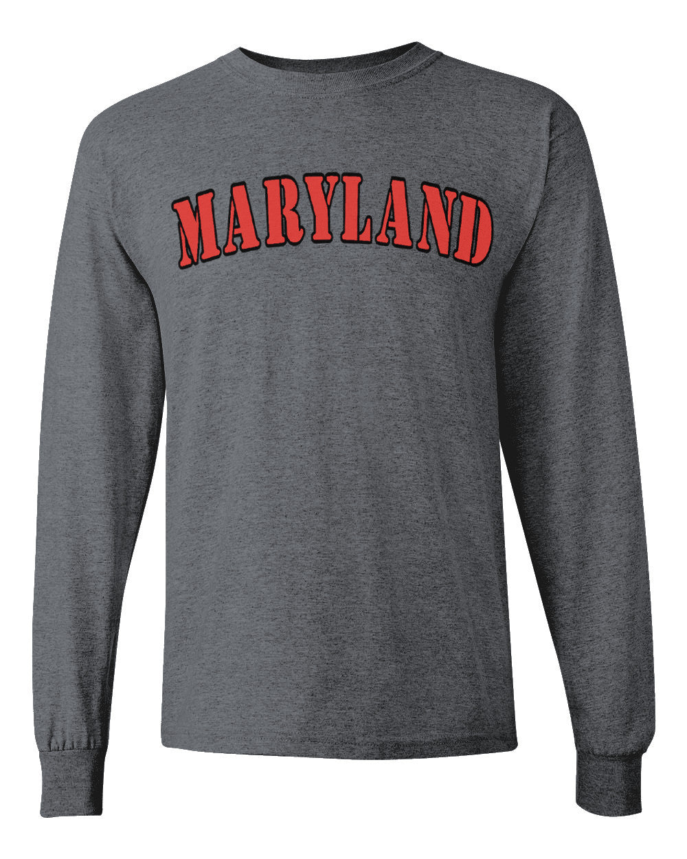 Maryland Plain Text Long Sleeve Shirt (Dark Grey)