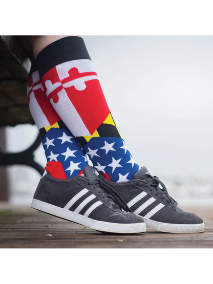 Maryland US Flag Socks