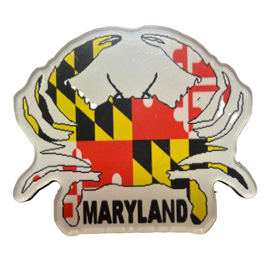 Maryland Flag Crab Acrylic Magnet