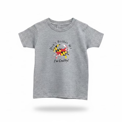 Maryland Flag Crab Youth T-Shirt “Don’t Bother Me I’m Crabby”