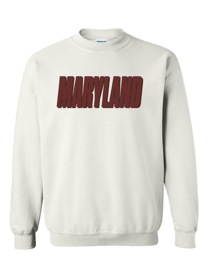 Maryland Gifts Retro Text Crewneck (White)